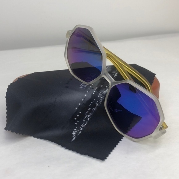 NEW KOMONO sunglasses Bonnie Ice Lemon Clear Blue Neon - Picture 8 of 13